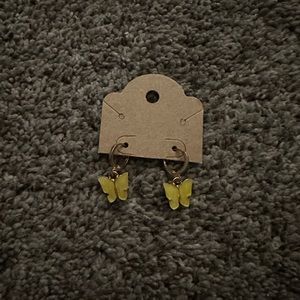 Yellow butterfly earrings